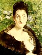 Edouard Manet dam med palskrage painting
